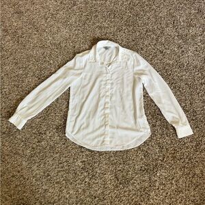 Silky White Dress Shirt | Button Down Work Shirt | Officewear